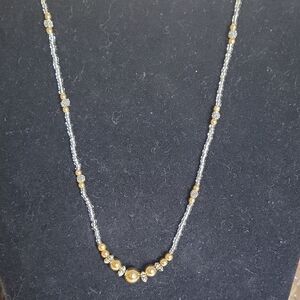 Two-Tone Beaded Women's Necklace - Gold & Silver